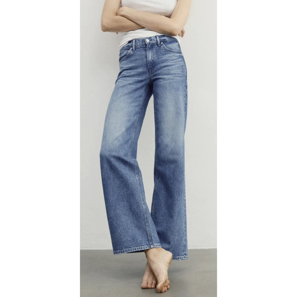 AYR Denim - AYR The Secret Sauce High Rise Loose Straight Leg Jeans Blue Denim Women's 32